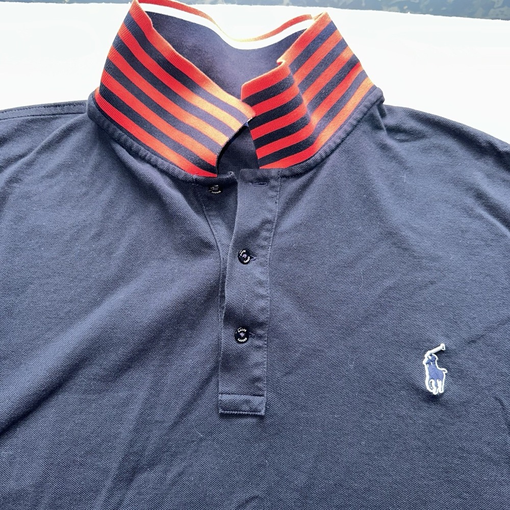 Polo Ralph Lauren Men 3XBT Blue Polo Shirt Graphic Under Collar Big Pony 3XL - Picture 5 of 12